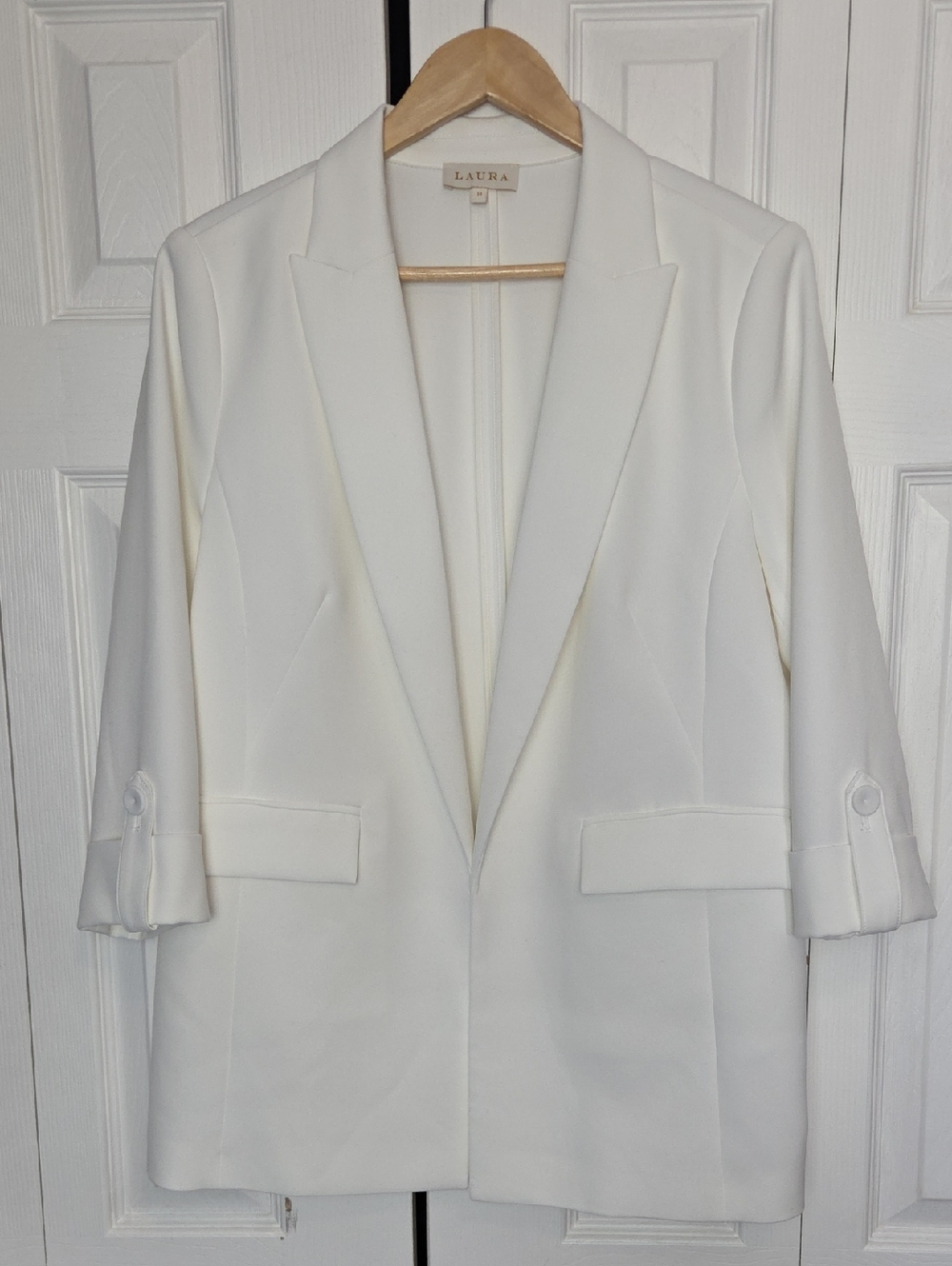 Laura Women's White Tailored Blazer Jacket